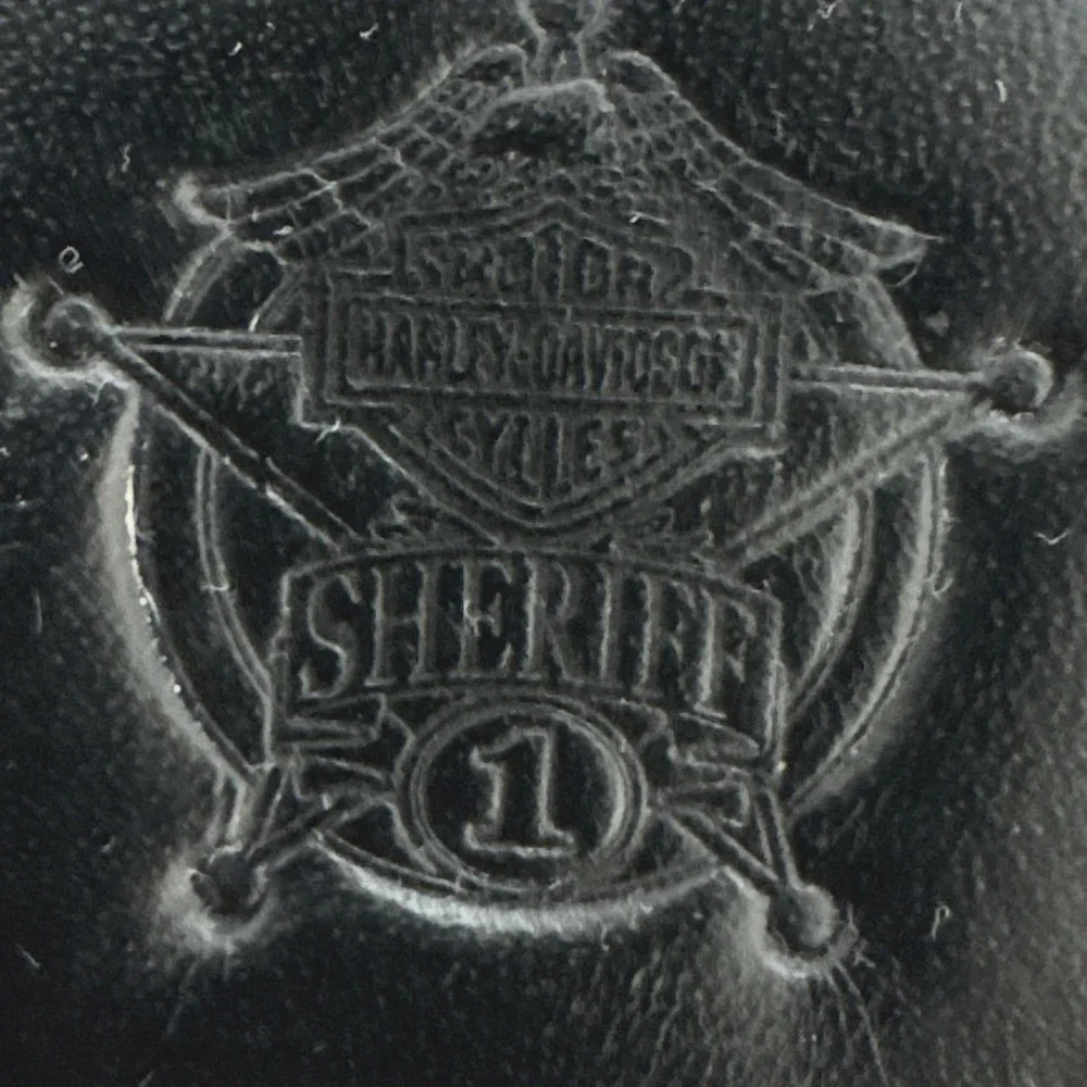 Harley Davidson Sheriff Badge Leather Black Money Clip Bar Shield‎ Rare Biker